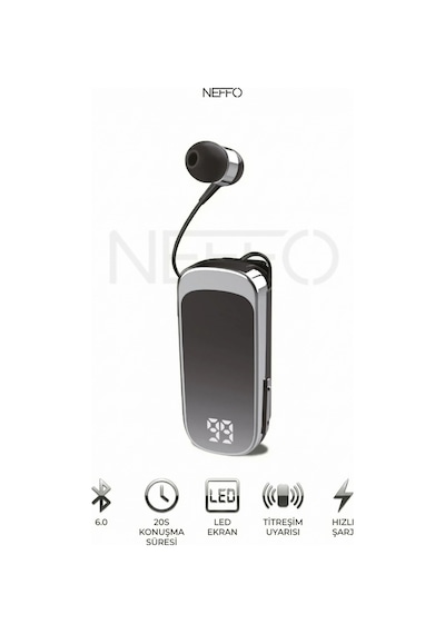 Makaralı Kulaklık Bluetooth 6.0 20 Saat Konuşma Dijital Ekran Titreşimli Hızlı Şarjlı