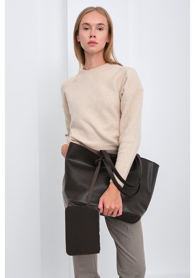 Carrie Cüzdanlı Omuz Çantası Acı Kahve Haki - Kahverengi