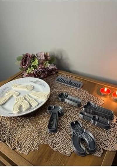 El Aletleri Kurabiye Kalıbı Seti - Tamirci - Hamur Şekillendirici - Şeker Hamuru Kalıp- 5 Adet