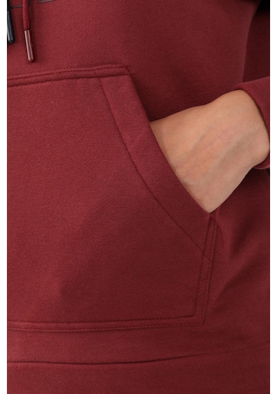 Maraton Sportswear Comfort Kadın Kapşonlu Uzun Kol Basic Bordo Sweatshirt 21475-bordo