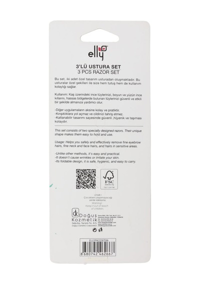 Elly Açılır Kapanır Kaş Usturası Seti 3'lü Ellyfaceset06 Çok Renkli