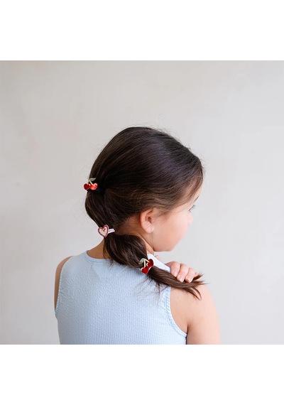 Mimi & Lula Red Cherries Mini 6'lı Lastik Toka Çok Renkli