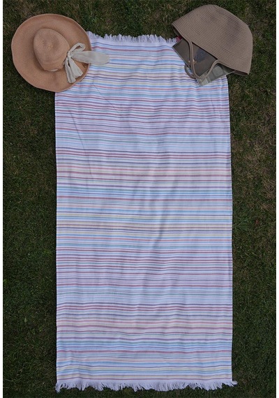%100 Pamuk 90x170 Cm Renkli Unisex Plaj Havlusu Baveno Desen002