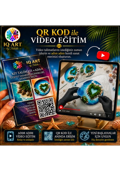 Epoksi Reçine Seti "ada" Deniz Temalı Premium Yaratıcılık Seti Ve Yaratıcılık Kiti Video Eğitimli Resin Art Seti, Epoksi Başlangıç Seti 00008