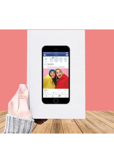 Fotoğraf Baskılı Facebook Temalı Deri Kaplı Defter-030