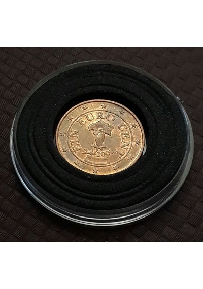 2002 1 Euro Cent Eski Madeni Para Kapsül Içinde Görseldeki Ürün / 340