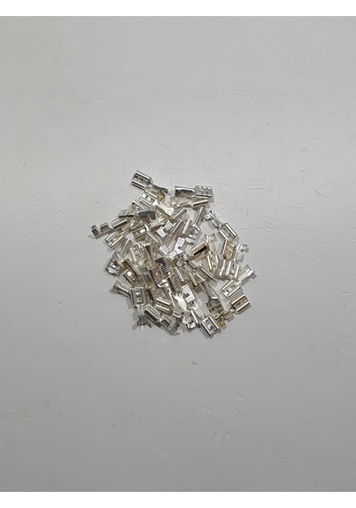 Dişi Fiş-terminal-kablo Ucu 6,3 Mm Tırnaklı Gümüş Kaplama-50 Adet
