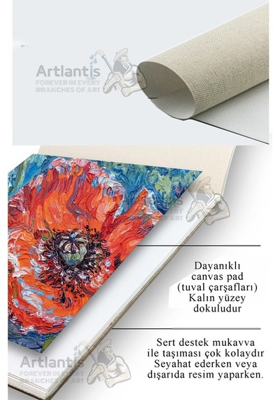 A4 Canvas Pad 280gr 10 Yaprak 1 Adet Canvas Defter Kanvas Tuval Dokulu Tuval Kağıdı Akrilik Guaj Yağlı Boya Defteri