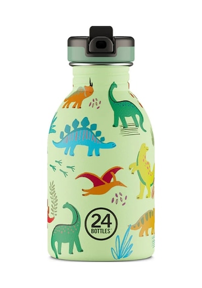 Kids Bottle Jurassic Friends Pipetli Paslanmaz Çelik Çocuk Su Matarası 250 Ml Yeşil