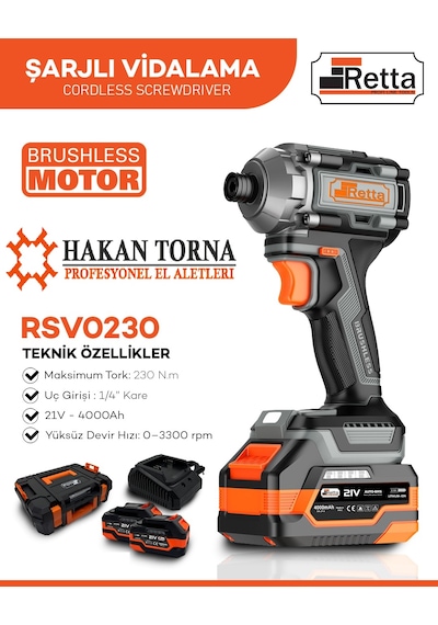 Retta Şarjlı Vidalama 230nm 21v 4ah