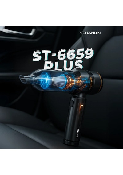 Venandın St-6659 Plus 16.000 Pa Şarjlı Oto El Süpürgesi - Kablosuz Çok Başlıklı Çantalı Araç Süpürgesi 0 - 1 Saat