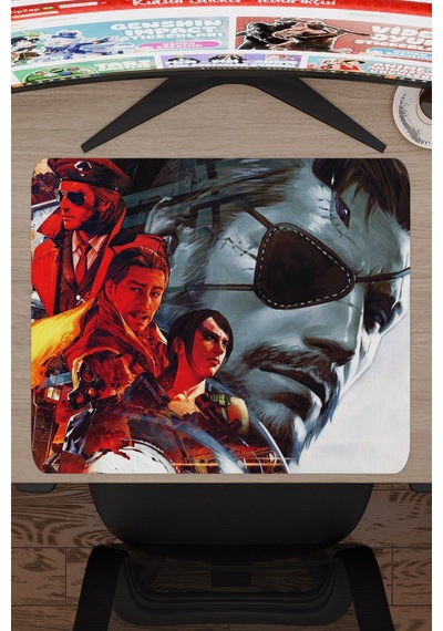 Metal Gear Solid Kaymaz Dikişli Kauçuk Oyuncu Mousepad V3 - 48x40 Xl Gaming Mouse Pad Fare Altlığı