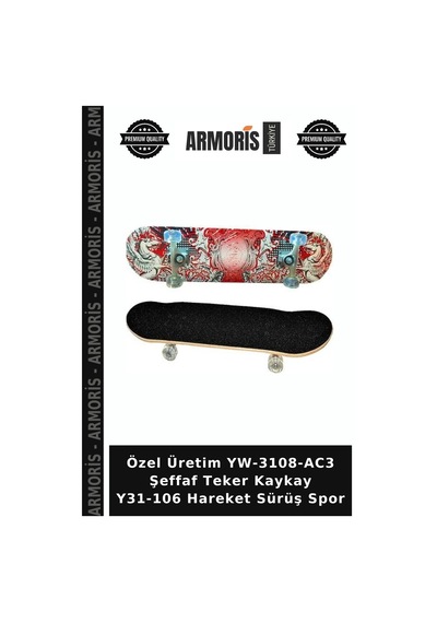 Özel Üretim Yw-3108-ac3 Şeffaf Teker Kaykay Y31-106 Hareket Sürüş Spor Çok Renkli