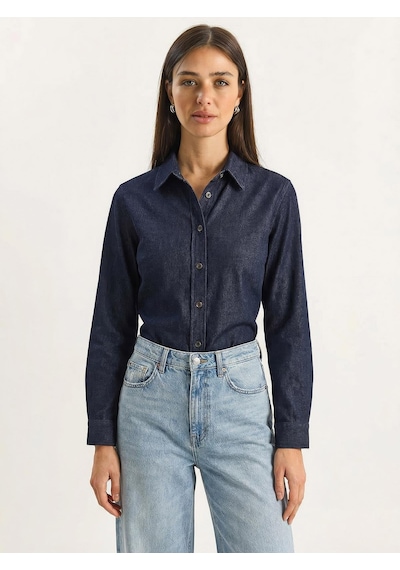 Shade Kadın Regular Fit Denim Gömlek 7513 60283940 - Lacivert