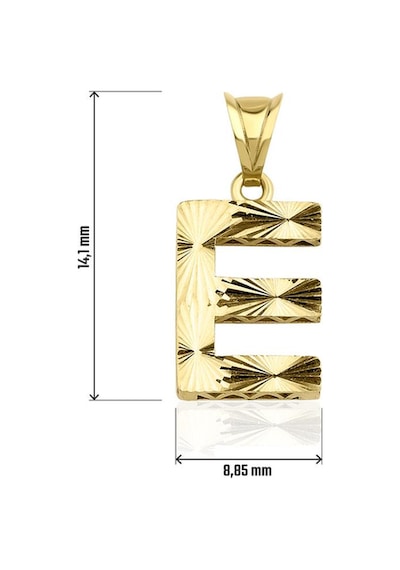 Fiyonk Kuyumculuk 14 Ayar Altın Mini Shine Kolye Ucu E Harfi 001