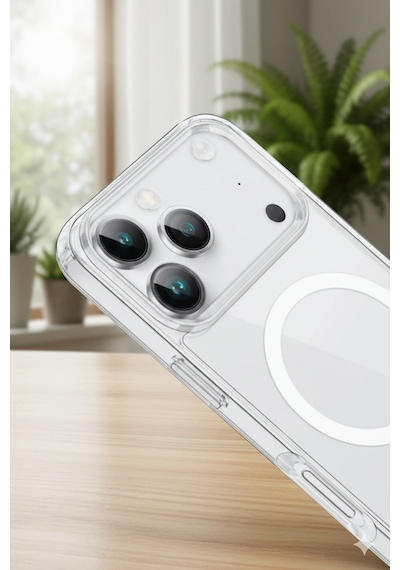 Apple Uyumlu iPhone 17 Pro Max  Animasyonlu Şeffaf Sert Mika Sararmaz Magsafe İnce Fit Kılıf Ultra