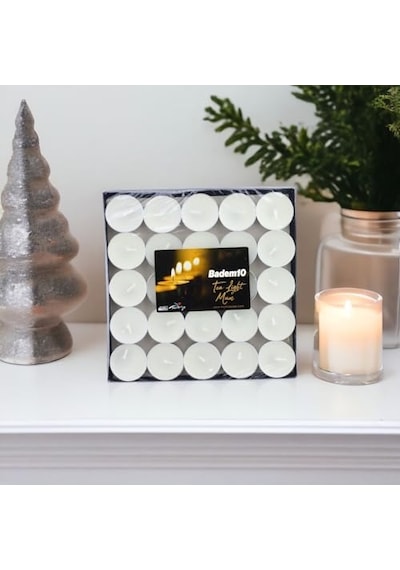 Tealight Mum 50x6 Gr Dekoratif Mumu Kandil Hediyelik Fitilli Mumluk Şamdan Krem Renk Kokusuz Çok Renkli