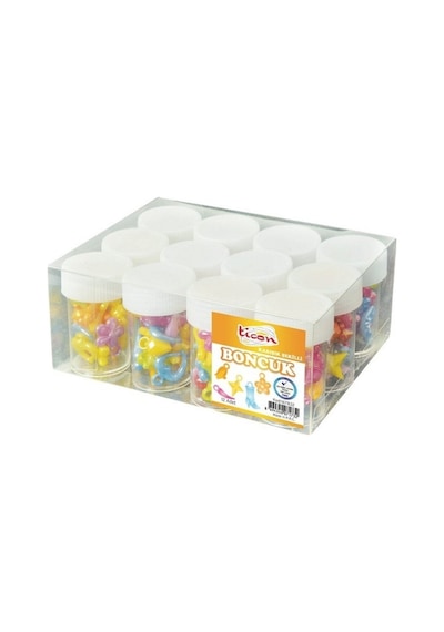 Ticon Pastel Boncuk Yıldız Karışık 12 Li (1 Paket 12 Adet)