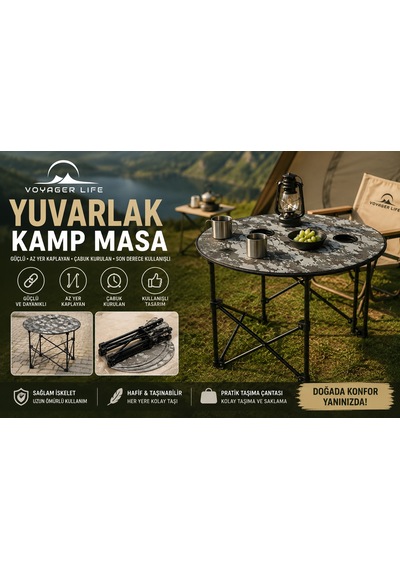 Apnea Voyager Life Yuvarlak Kamp Masa Çok Renkli