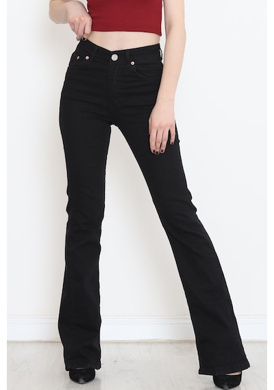 Mokashopin - İspanyol Paça Kot Pantolon Siyah1 - 17274.1431. 001