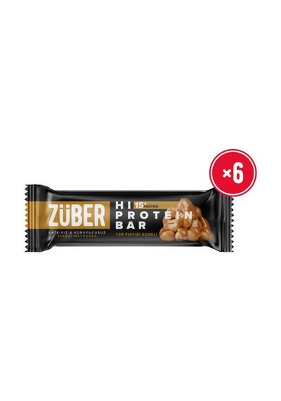 Züber Yer Fıstığı Ezmeli Hi Protein Bar 6 x 45 G