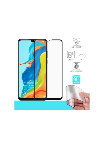 Microsonic Huawei P30 Lite Seramik Matte Flexible Ekran Koruyucu Siyah