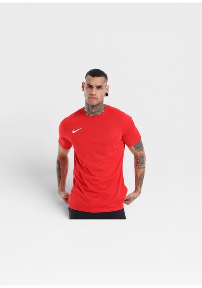 Nike Dri-fıt Park Vıı Bv6708-010 Erkek Futbol Forması Siyah Antrenman Tişörtü kırmızı