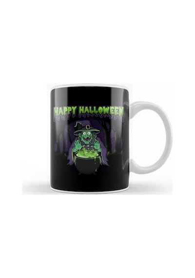 Scary Witch Happy Halloween Cauldron Potion Kupa Bardak Porselen Karışık