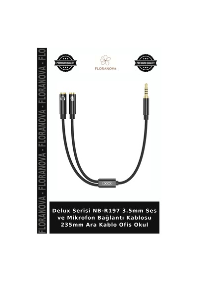 Delux Serisi Nb-r197 3.5mm Ses Ve Mikrofon Bağlantı Kablosu 235mm Ara Kablo Ofis Okul
