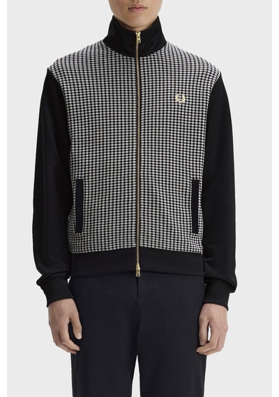 Fred Perry J2303 Knitted Front Track Erkek Ceket Siyah