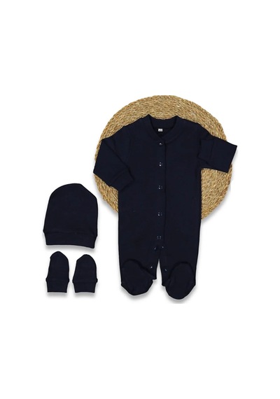 Bebegen Unisex Sade Lacivert Bereli Eldivenli Tulum Çok Renkli