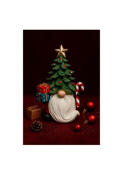 Dekoratif Yılbaşı Cüce Ve Çam Ağacı Biblosu Noel Dekorasyon Figürü Hediyelik Yeni Yıl Süsü Genel