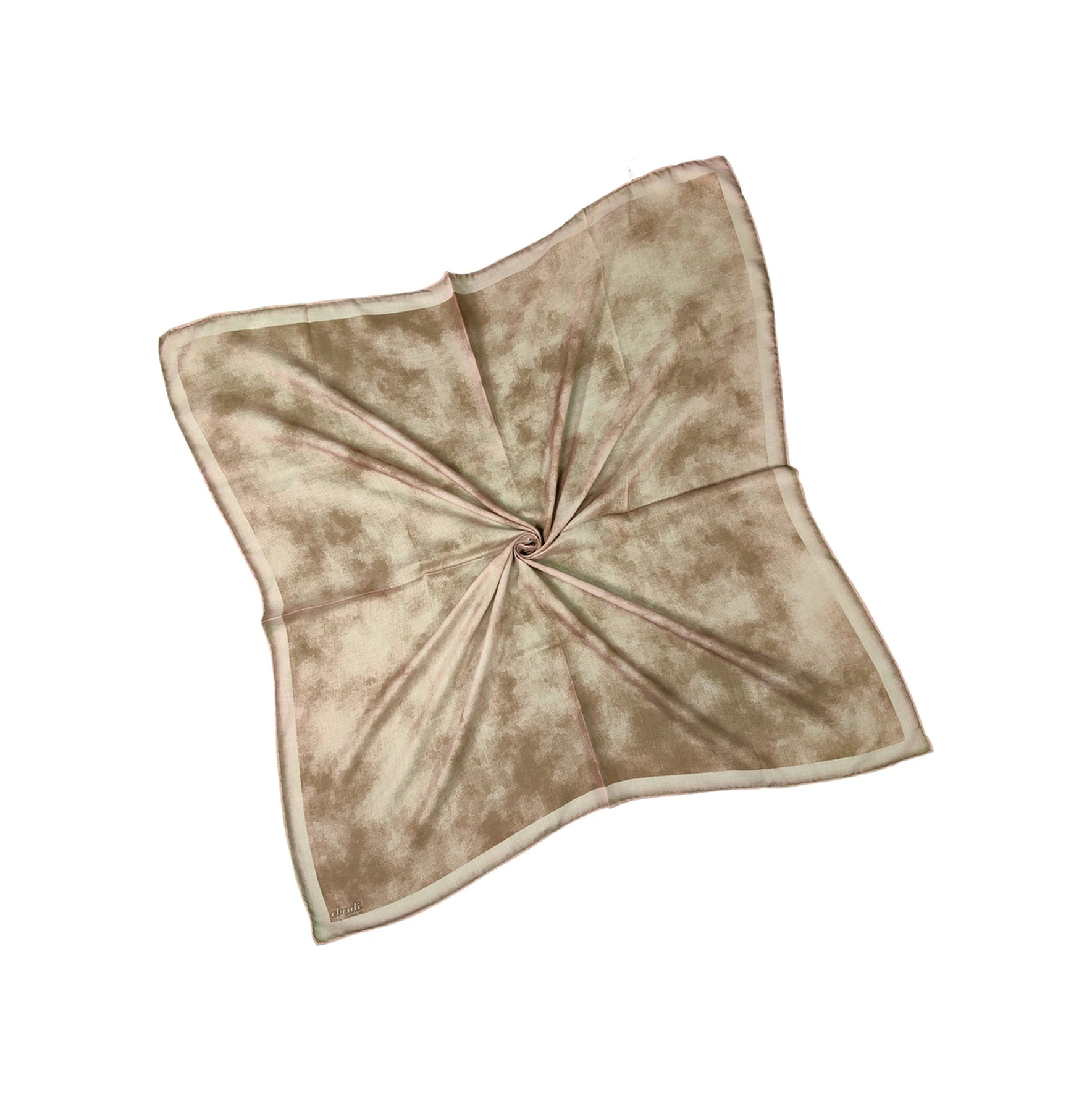 Mim Eşarp Ebruli Soft Pamuklu Desenli Eşarp - 95x95 Cm Gold