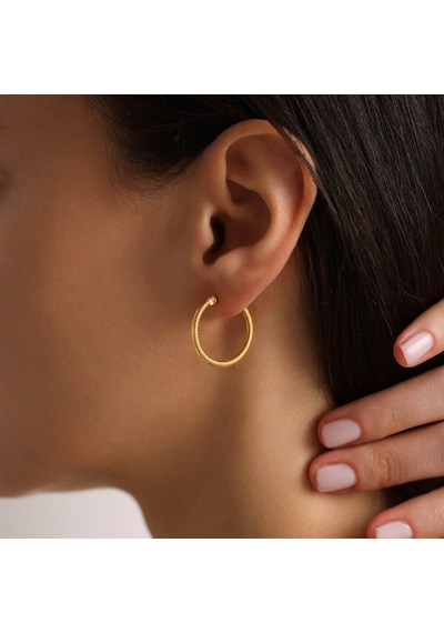 Sembol Gold Ajda Küpe 14 Ayar 2.3 Cm