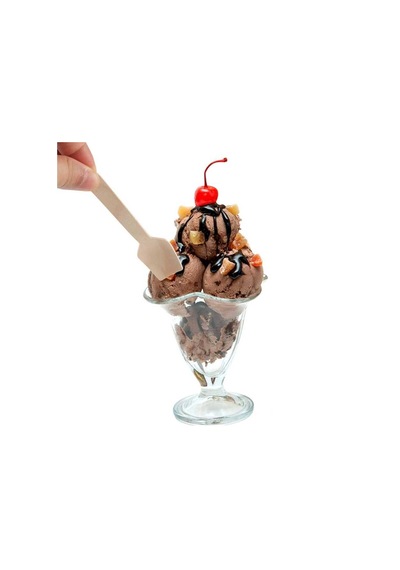Ekolojik Kare Tahta Dondurma Kaşık 9.5 Cm - 100  Adet