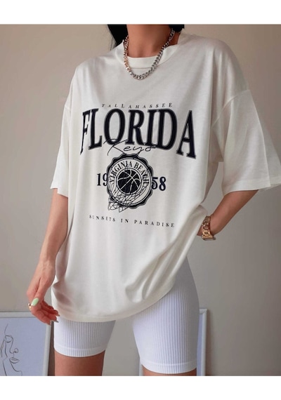 Flood Of Style Florida Kadın Beyaz Oversize