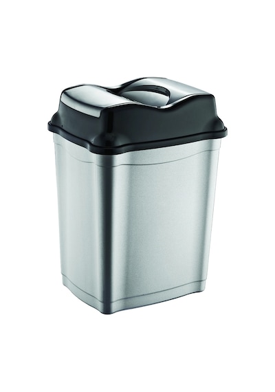 Antrasait Girdap Çöp Kovası 50 Lt. 48x30x62 Cm Gri - Siyah