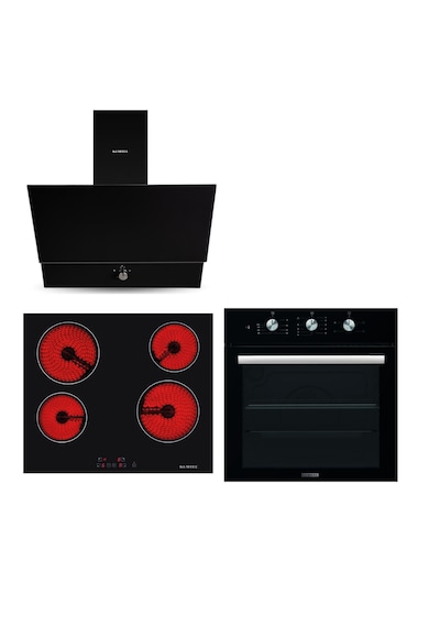 Kumtel B66-SF2 MT - V6 - 04T - DA6-830 Turbo Vitroseramik Kristal Siyah Cam Ankastre Set