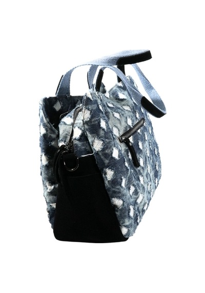 Biem Accessory Biem Lacivert-beyaz Damalı Denim Salaş-retro Taş Trok Döşemeli Çok Gözlü Çanta Çok Renkli
