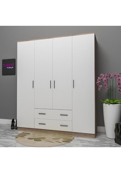 Melisa 4 Kapılı 2 Çekmeceli Gardrop Mdf Antrasit Melisa 4 Kapılı 2 Çekmeceli Gardrop Mdf Antrasit