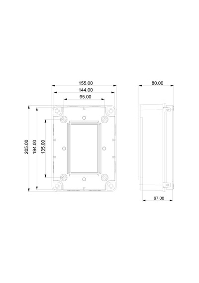Yavuz Buat Kutusu, Bağlantı Kutusu, Dağıtım Kutusu Ip65 Su Geçirmez 155 X 205 X 80 Mm Muhafaza Kutusu Poli 032-20