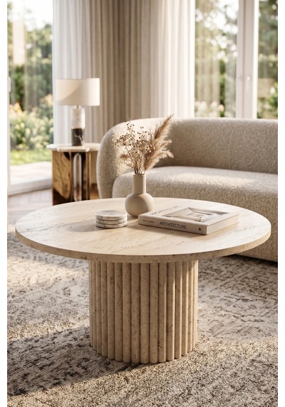 Soyasis Petra Bohem Orta Sehpa 70 Cm - Traverten-traverten