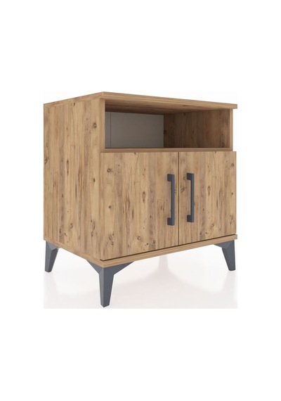 Hyperion Komodin 2 Raflı 2 Kapaklı 60x44x64 Çam-çam Çam