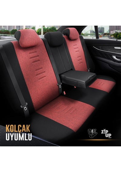Throne Design Terletmeyen Keten Kumaş Ekstra Destekli Özel Tasarım Universal Oto Koltuk Kılıfı Tam Set