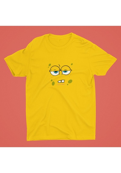 Noıssey Sünger Bob Tasarımlı Unisex Oversize Sarı T-shirt