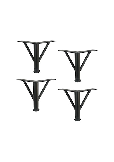 4 Adet Firkete Ayak Metal 12 Cm Mat Siyah Mobilya Koltuk Ayağı