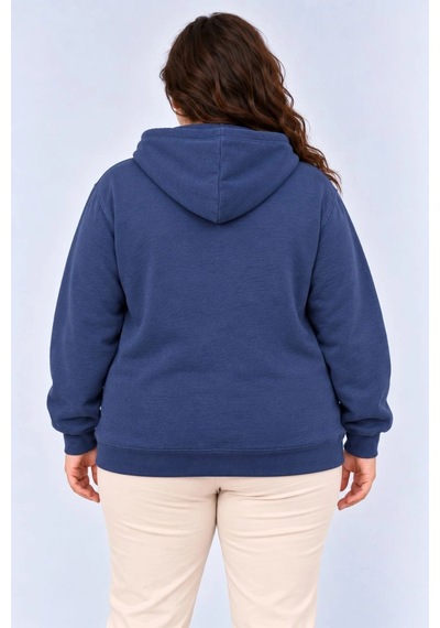 Moda Kadın Battal Büyük Beden Üç İplik İçi Şardonlu Kapüşonlu Kanguru Cepli Kışlık Sweatshirt - Lacivert Çok Renkli Moda Kadın Battal Büyük Beden Üç İplik İçi Şardonlu Kapüşonlu Kanguru Cepli Kışlık Sweatshirt - Lacivert Çok Renkli