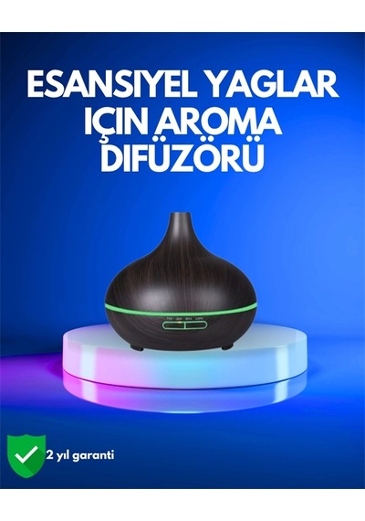 Mey İthalat 550 Ml Kapasiteli Ultrasonik Difüzör Yağsız Nemlendirici Kullanımıyla Uyumlu