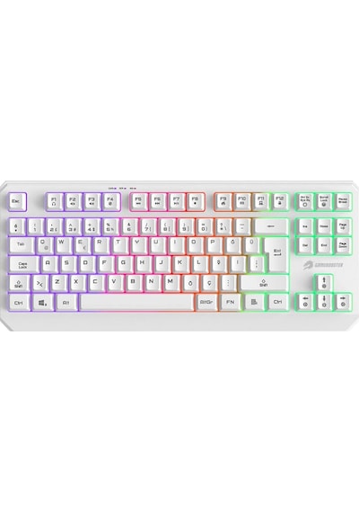 Gamebooster G75 Elya Rainbow Aydınlatmalı Beyaz Tkl Membrane Gaming Klavye