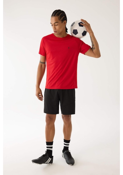 DeFactoFit Slim Fit Dar Kesim Sporcu Kısa Paça Skuba Dalgıç Kumaş Şort D0673AX24AUBK81